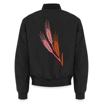 Getreide 4 Bauer farmer grain - Unisex Bomberjacke - Schwarz - Hinten - AI Model Male 185 light (185cm)