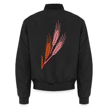 Getreide 3 grain farm farmer cereales - Unisex Bomberjacke - Schwarz - Hinten - AI Model Male 185 light (185cm)