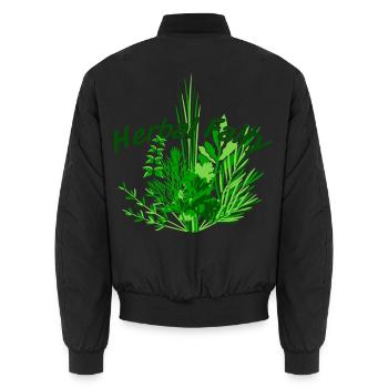 KräuterFee herbal fairy - Unisex Bomberjacke - Schwarz - Hinten - AI Model Male 185 light (185cm)