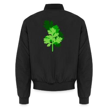 Petersilie klein - Unisex Bomberjacke - Schwarz - Hinten - AI Model Male 185 light (185cm)