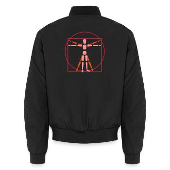 Dummy Gliederpuppe Leonardo da Vincin Mensch - Unisex Bomberjacke - Schwarz - Hinten - AI Model Male 185 light (185cm)