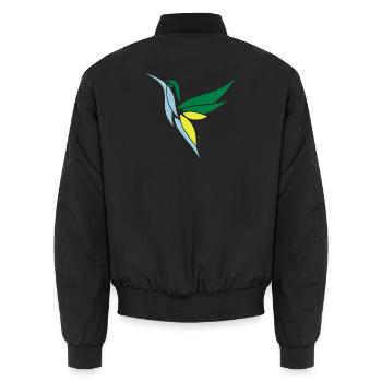 Kolibri hummingbird 3-farbig - Unisex Bomberjacke - Schwarz - Hinten - AI Model Male 185 light (185cm)
