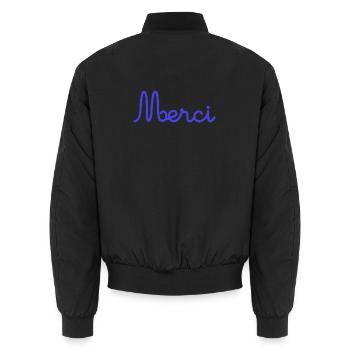 VIELEN DANK. JAHRESTAG. GEBURT. RUHESTAND. VIELEN DANK - Unisex Bomberjacke - Schwarz - Hinten - AI Model Male 185 light (185cm)