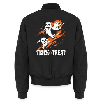 Happy Halloween Gespenster Kostüm - Trick or Treat - Unisex Bomberjacke - Schwarz - Hinten - AI Model Male 185 light (185cm)