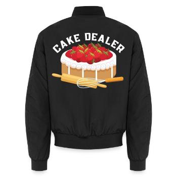 Cake Dealer Bäcker Konditor - Unisex Bomberjacke - Schwarz - Hinten - AI Model Male 185 light (185cm)
