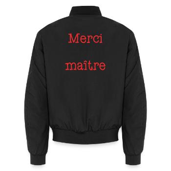 VIELEN DANK. JAHRESTAG. GEBURT. RUHESTAND. VIELEN DANK - Unisex Bomberjacke - Schwarz - Hinten - AI Model Male 185 light (185cm)