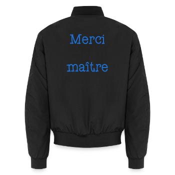 VIELEN DANK. JAHRESTAG. GEBURT. RUHESTAND. VIELEN DANK - Unisex Bomberjacke - Schwarz - Hinten - AI Model Male 185 light (185cm)