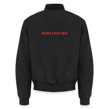 VIELEN DANK. JAHRESTAG. GEBURT. RUHESTAND. VIELEN DANK - Unisex Bomberjacke - Schwarz - Hinten - AI Model Male 185 light (185cm)