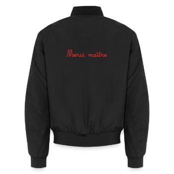 VIELEN DANK. JAHRESTAG. GEBURT. RUHESTAND. VIELEN DANK - Unisex Bomberjacke - Schwarz - Hinten - AI Model Male 185 light (185cm)