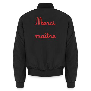VIELEN DANK. JAHRESTAG. GEBURT. RUHESTAND. VIELEN DANK - Unisex Bomberjacke - Schwarz - Hinten - AI Model Male 185 light (185cm)