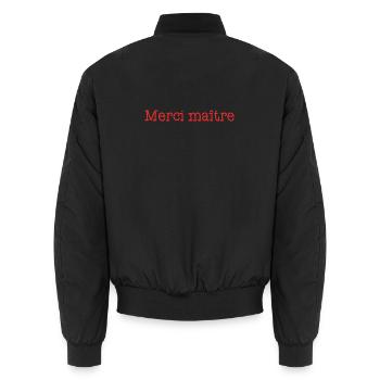 VIELEN DANK. JAHRESTAG. GEBURT. RUHESTAND. VIELEN DANK - Unisex Bomberjacke - Schwarz - Hinten - AI Model Male 185 light (185cm)