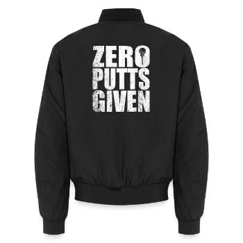 Zéro putt donné golfeur joueur de golf blagues - Unisex Bomberjacke - Schwarz - Hinten - AI Model Male 185 light (185cm)