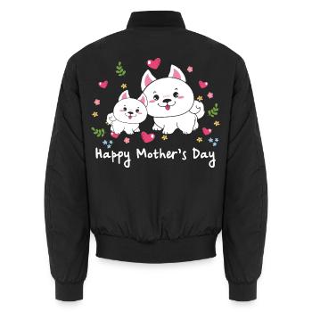 Animal Mom Hund zum Muttertag - Unisex Bomberjacke - Schwarz - Hinten - AI Model Male 185 light (185cm)