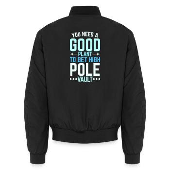 Du brauchst eine gute Anlage um hoch zu kommen Sta - Unisex Bomberjacke - Schwarz - Hinten - AI Model Male 185 light (185cm)