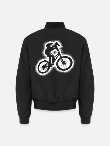 MTB Mountain Bike Biker Kinder Herren Mountainbike - Unisex Bomberjacke - Schwarz