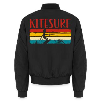 Kiter Kitsurfer - Unisex Bomberjacke - Schwarz - Hinten - AI Model Male 185 light (185cm)