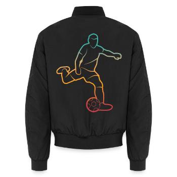 Fußballer Silhouette Fußballtrainer Fußballspieler - Unisex Bomberjacke - Schwarz - Hinten - AI Model Male 185 light (185cm)