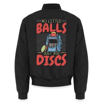 Keine kleinen Bälle nur große Scheiben Scheibengol - Unisex Bomberjacke - Schwarz - Hinten - AI Model Male 185 light (185cm)