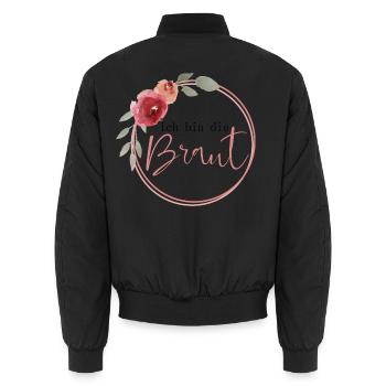 Ich bin die Braut - Unisex Bomberjacke - Schwarz - Hinten - AI Model Male 185 light (185cm)