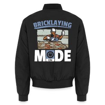 Maurer Modus auf dem Bau Job Maurer - Unisex Bomberjacke - Schwarz - Hinten - AI Model Male 185 light (185cm)