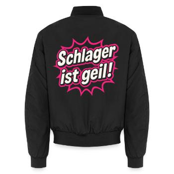 Schlager ist geil Schlager Fan Design - Unisex Bomberjacke - Schwarz - Hinten - AI Model Male 185 light (185cm)