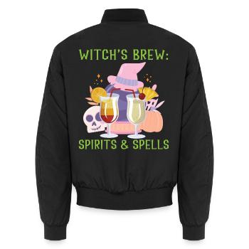 Hexengebräu: Geister & Zaubersprüche Barkeeper Hal - Unisex Bomberjacke - Schwarz - Hinten - AI Model Male 185 light (185cm)