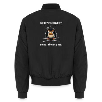Guten Morgen - Ganz dünnes Eis - Spruch Lustig - Unisex Bomberjacke - Schwarz - Hinten - AI Model Male 185 light (185cm)