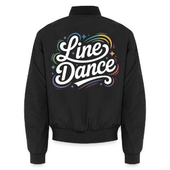 Line Dance mein Hobby - meine Passion - mein Ding - Unisex Bomberjacke - Schwarz - Hinten - AI Model Male 185 light (185cm)