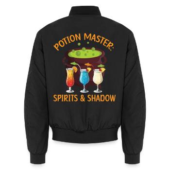 Meister des Zaubertranks: Geister & Schatten Hallo - Unisex Bomberjacke - Schwarz - Hinten - AI Model Male 185 light (185cm)