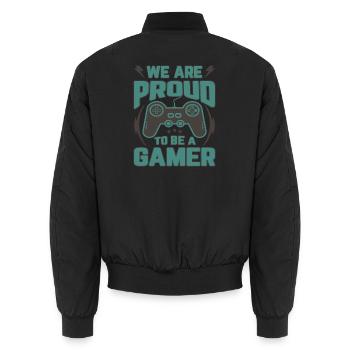Gaming Videogame Videospiel Computerspiel Design - Unisex Bomberjacke - Schwarz - Hinten - AI Model Male 185 light (185cm)