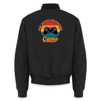 Gaming Videogame Videospiel Computerspiel Design - Unisex Bomberjacke - Schwarz - Hinten - AI Model Male 185 light (185cm)
