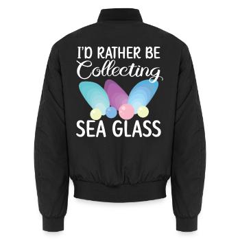 Sorry. Ich kann nicht. Ich habe Pläne am Strand - Unisex Bomberjacke - Schwarz - Hinten - AI Model Male 185 light (185cm)