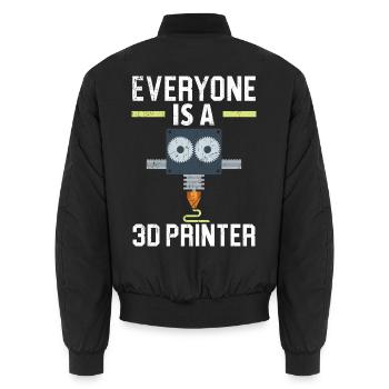 Jeder ist ein 3D-Drucker, Machinist, CNC-Programmi - Unisex Bomberjacke - Schwarz - Hinten - AI Model Male 185 light (185cm)