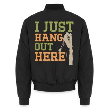 Ich hänge hier nur rum Baumpfleger Baumpfleger - Unisex Bomberjacke - Schwarz - Hinten - AI Model Male 185 light (185cm)