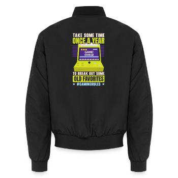 Arcade Spiele Video Spiel Spiel Nerd Streamer - Unisex Bomberjacke - Schwarz - Hinten - AI Model Male 185 light (185cm)