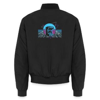 Vaporwave Arcade Spiele Video Spiel Spiel Nerd - Unisex Bomberjacke - Schwarz - Hinten - AI Model Male 185 light (185cm)