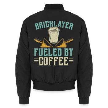 Maurer Durch Kaffee angeheizt Maurer Koffein - Unisex Bomberjacke - Schwarz - Hinten - AI Model Male 185 light (185cm)