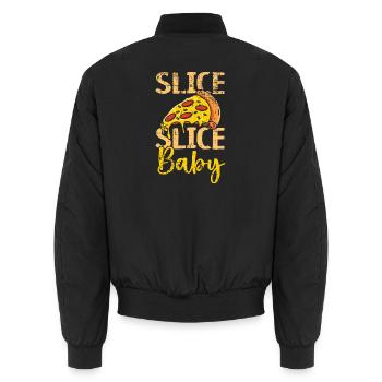 Slice Slice Baby Pizza Italienisches Essen Pizza E - Unisex Bomberjacke - Schwarz - Hinten - AI Model Male 185 light (185cm)