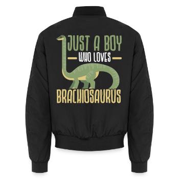 Nur ein Junge, der Brachiosaurus liebt Dinosaurier - Unisex Bomberjacke - Schwarz - Hinten - AI Model Male 185 light (185cm)