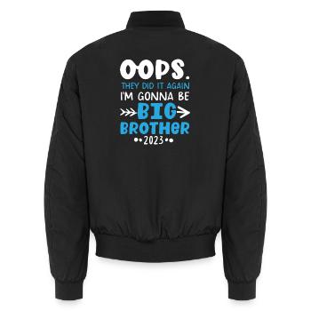 Ops They Did It Again Großer Bruder 2023 - Unisex Bomberjacke - Schwarz - Hinten - AI Model Male 185 light (185cm)
