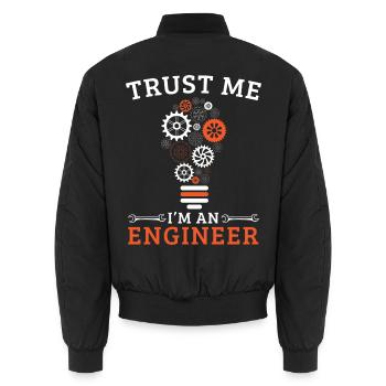 Ingenieur Spruch Abschluss Engineer - Unisex Bomberjacke - Schwarz - Hinten - AI Model Male 185 light (185cm)