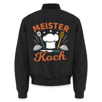 Meisterkoch Sternekoch Koch Kochen - Unisex Bomberjacke - Schwarz - Hinten - AI Model Male 185 light (185cm)