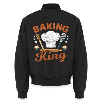 Baking King Bake Cooking Kitchen - Unisex Bomberjacke - Schwarz - Hinten - AI Model Male 185 light (185cm)