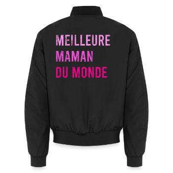 Meilleure Maman Du Monde - Unisex Bomberjacke - Schwarz - Hinten - AI Model Male 185 light (185cm)