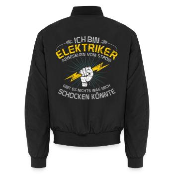 Elektroniker Elektrik Elektriker - Unisex Bomberjacke - Schwarz - Hinten - AI Model Male 185 light (185cm)