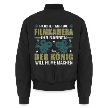 Filmdrehen Film Crew Filmemacher - Unisex Bomberjacke - Schwarz - Hinten - AI Model Male 185 light (185cm)