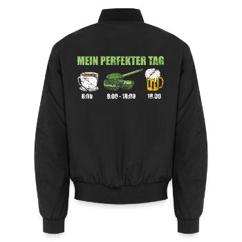 Panzerfahrer Panzer Kampfwagen Bundeswehr - Unisex Bomberjacke - Schwarz - Hinten - AI Model Male 185 light (185cm)