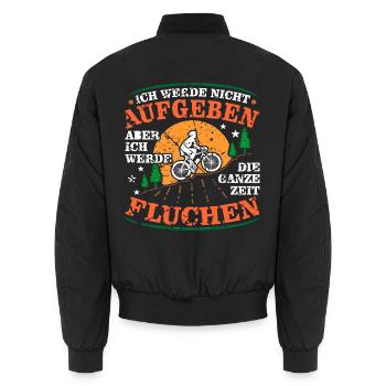 Ich werde niemals aufgeben Mountainbiker - Unisex Bomberjacke - Schwarz - Hinten - AI Model Male 185 light (185cm)