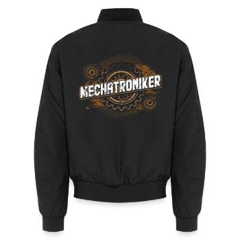 Mechatroniker Geschenk - Unisex Bomberjacke - Schwarz - Hinten - AI Model Male 185 light (185cm)