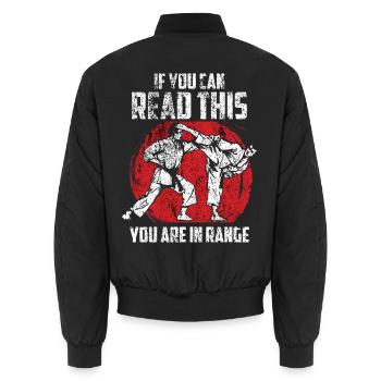 Martial Arts Fighter Karate Kickboxing Spruch - Unisex Bomberjacke - Schwarz - Hinten - AI Model Male 185 light (185cm)